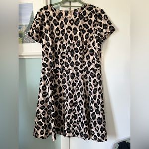Fit and flare animal print dress in like new condition